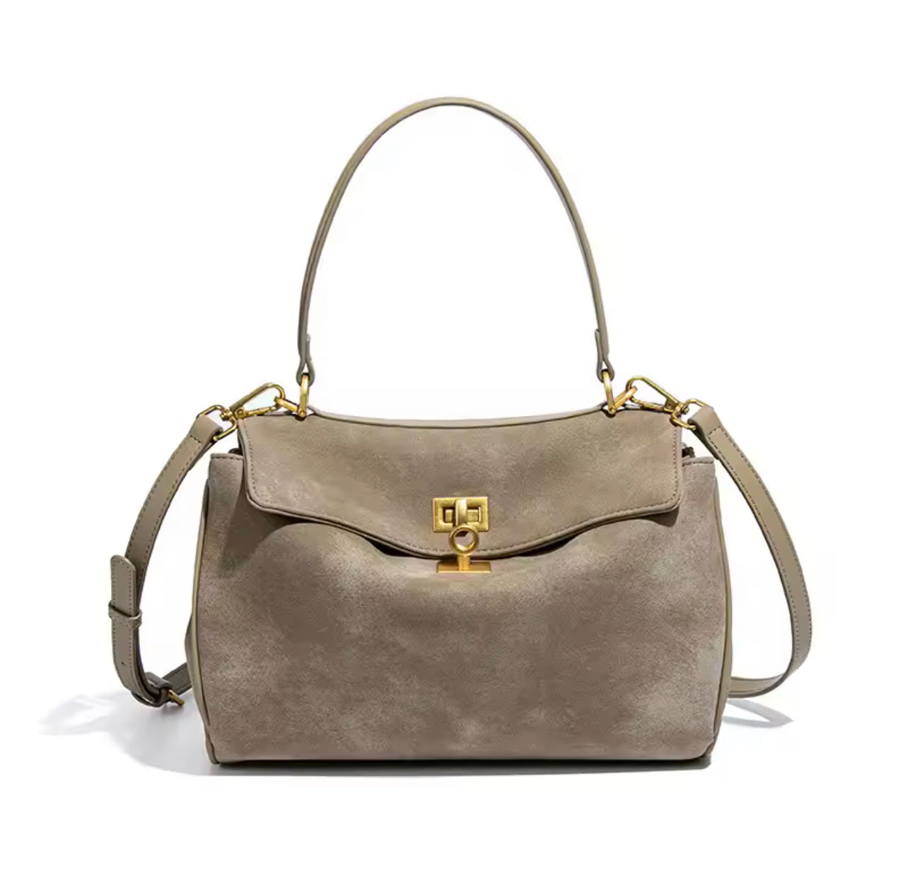 Suede Luxe Bag – Retro Shoulder & Handbag