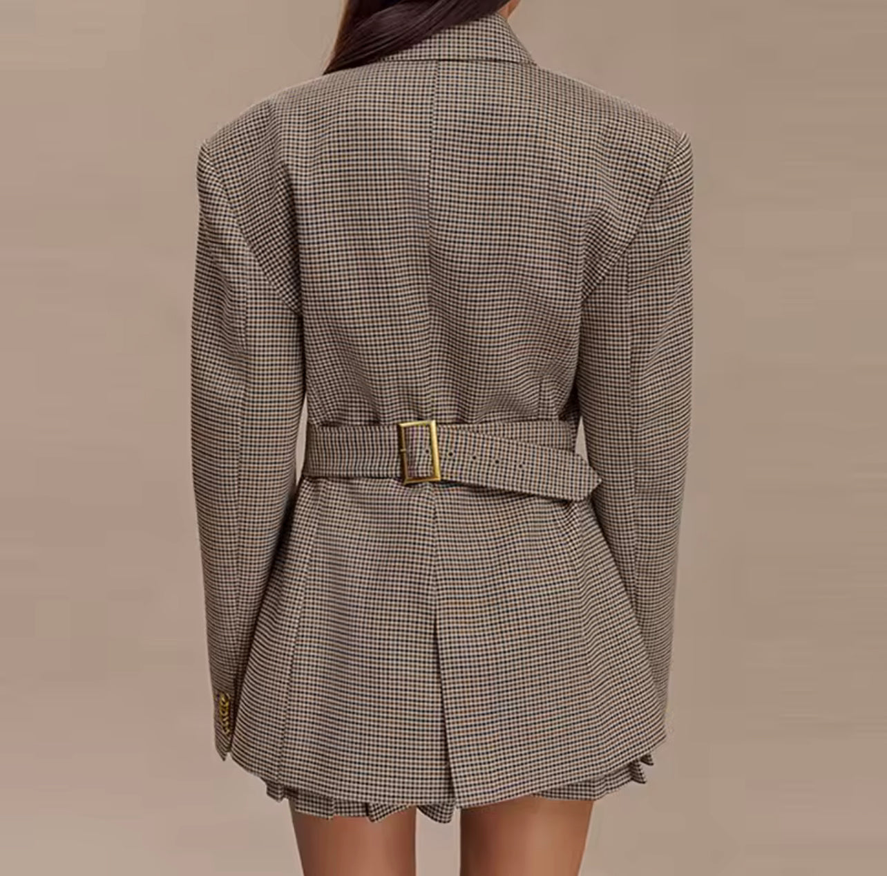 Selena Houndstooth Elegance Blazer