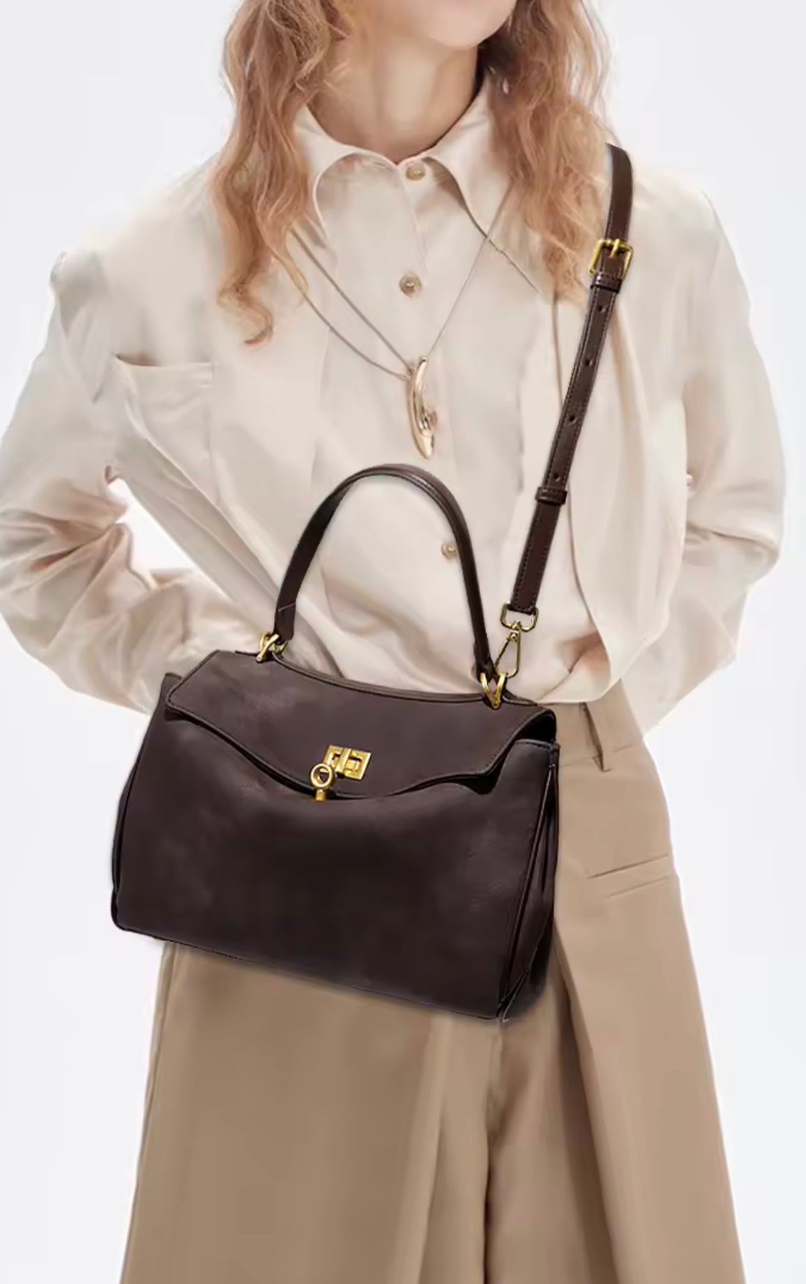 Suede Luxe Bag – Retro Shoulder & Handbag