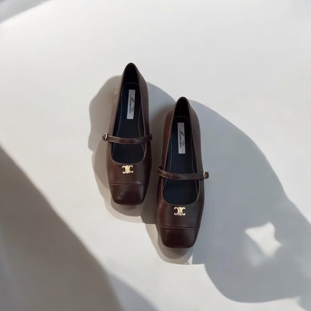 Elegante Tweed Mary Jane Flats