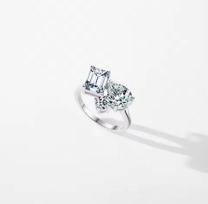 Ariana Sterling Silver Geometric Zirconia Ring