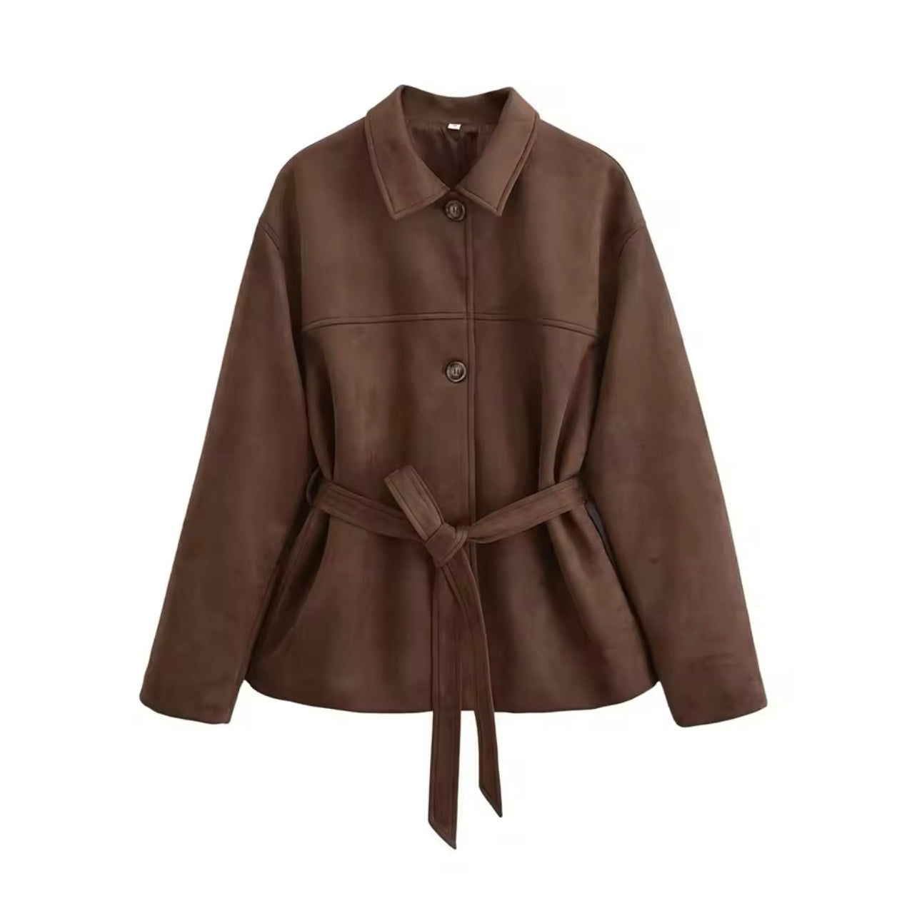 Suede jacket with belt