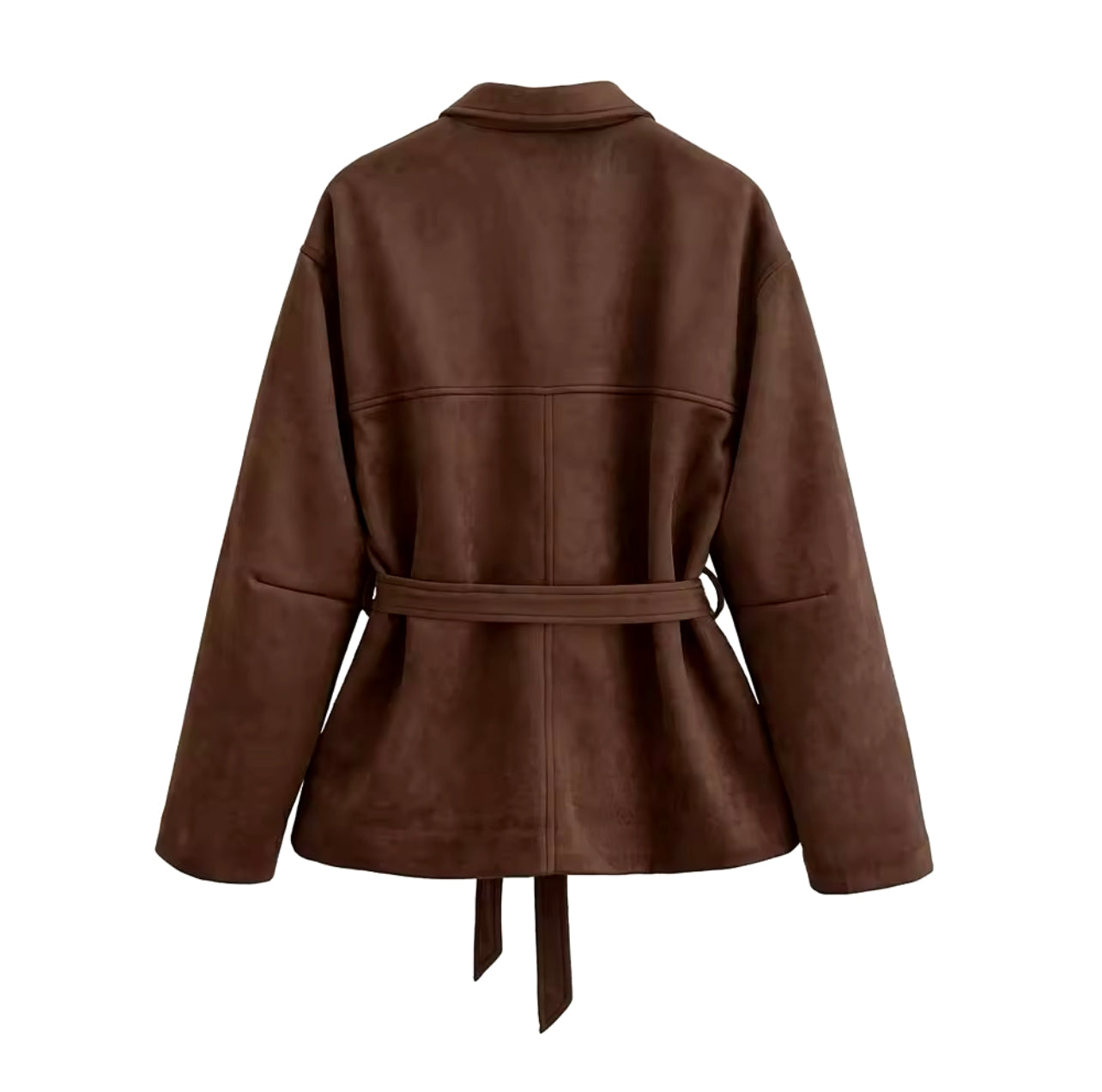 Suede jacket with belt