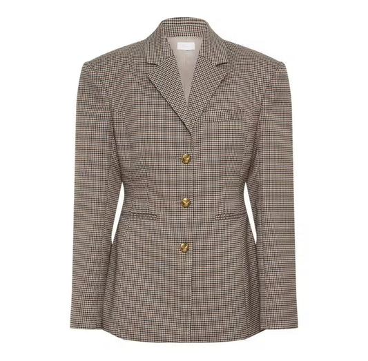 Selena Houndstooth Elegance Blazer