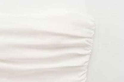 Süßes Off-Shoulder Set – Wellenkante & Plissee-Design