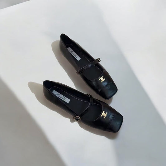 Elegante Tweed Mary Jane Flats