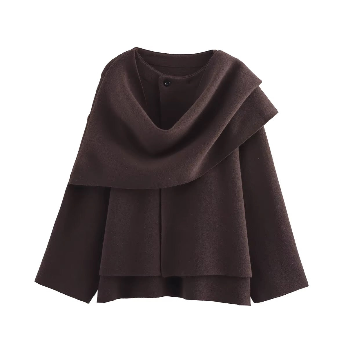 Élodie Écru – Damen Strickmantel mit Schalkragen