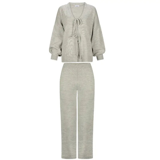 Zweiteiliges Strickset mit Bindedetail
