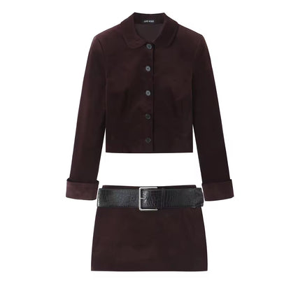Elegantes Samt-Blazer-Set