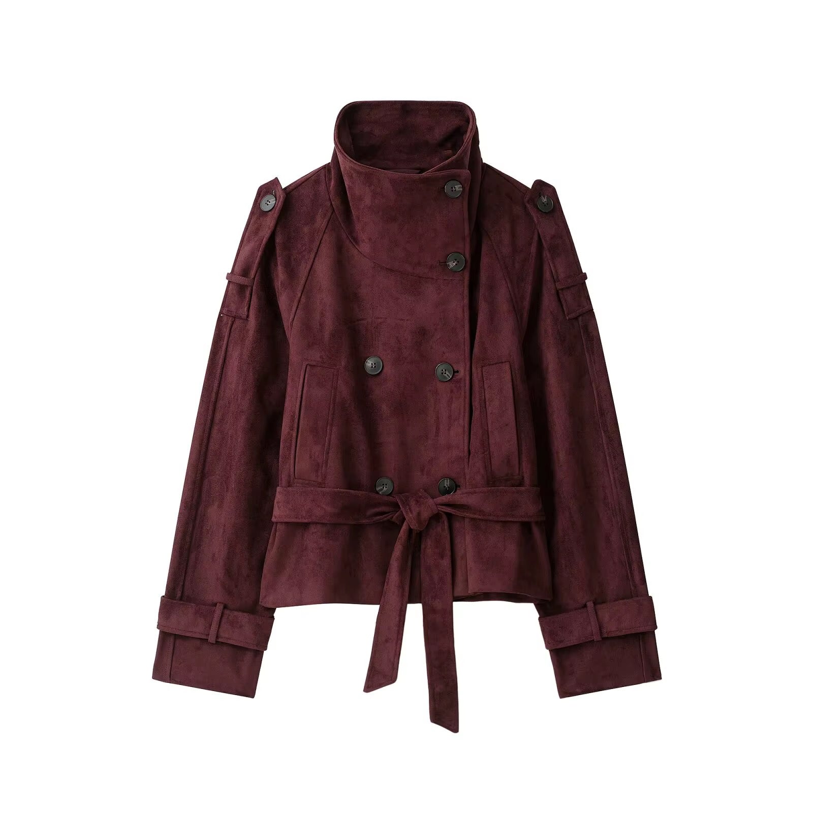Damen Wildlederjacke mit Gürtel