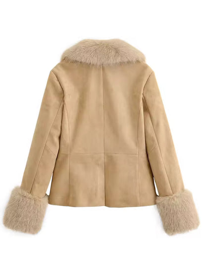 Serena Mantel mit Fellkragen