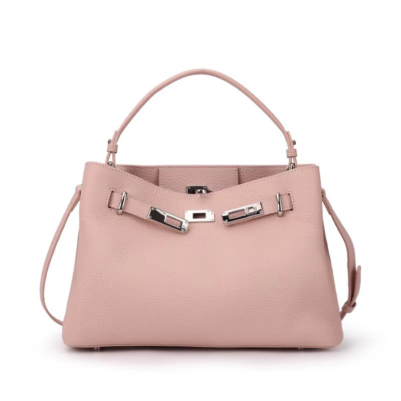 Amélie Rosé – Damen Handtasche aus Echtleder mit Schulterriemen