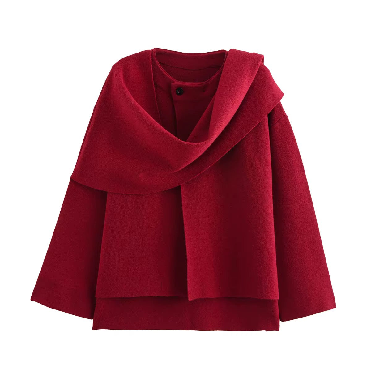 Élodie Écru – Damen Strickmantel mit Schalkragen