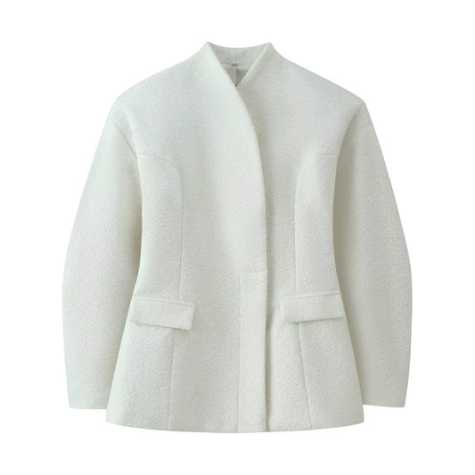 Minimalistischer Damen Blazer mit Stehkragen