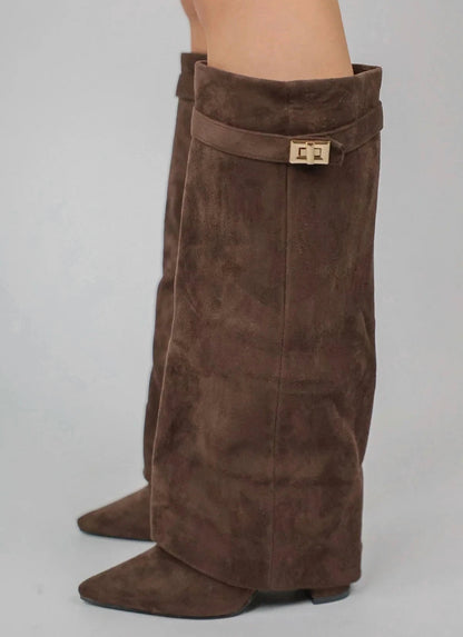 Sophia Luxe Wedge Heel Boots