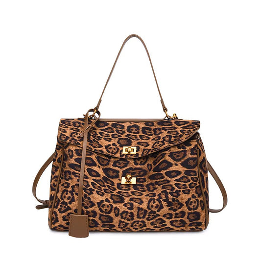 Damen Leopard Handtasche mit Schulterriemen