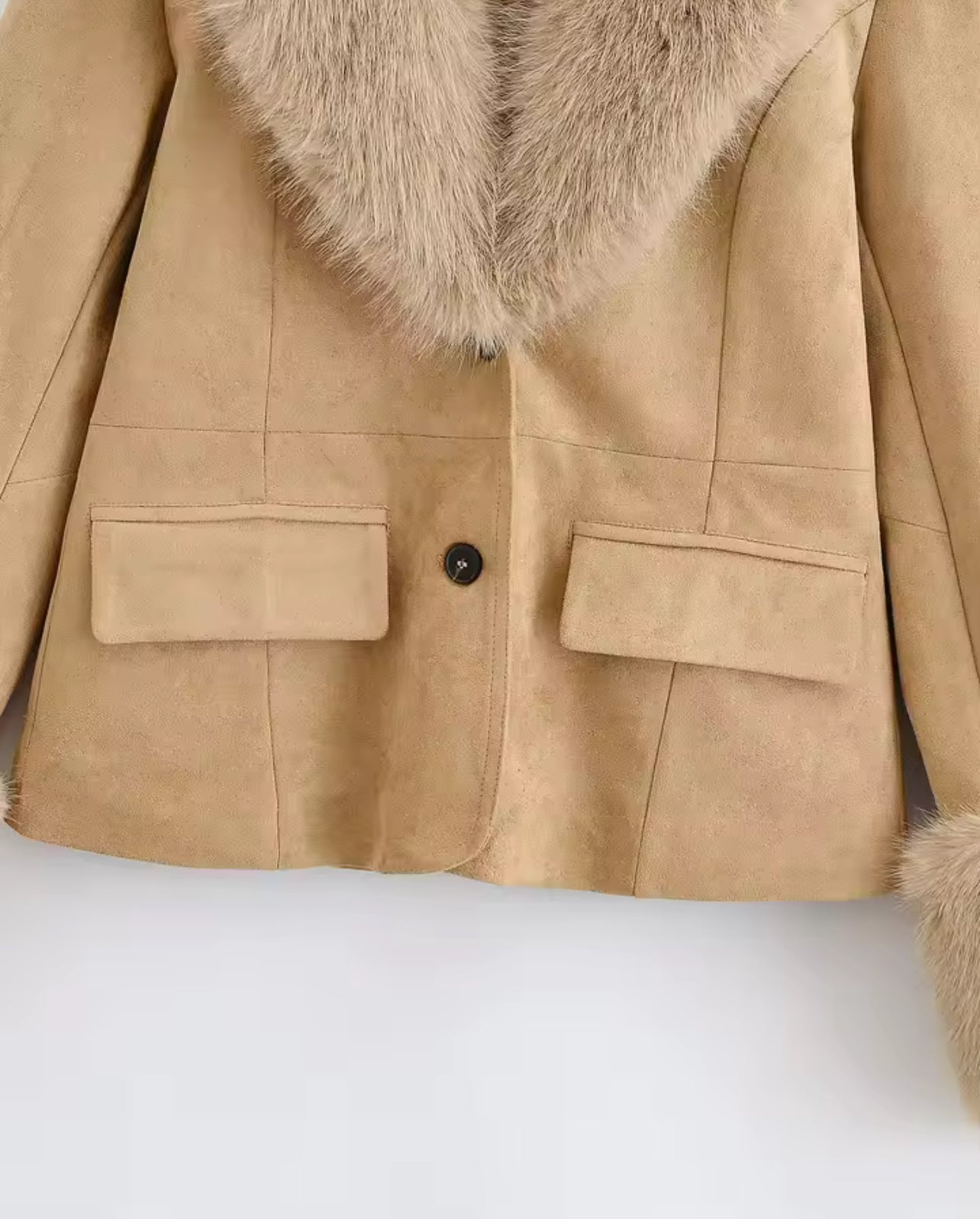 Serena Mantel mit Fellkragen