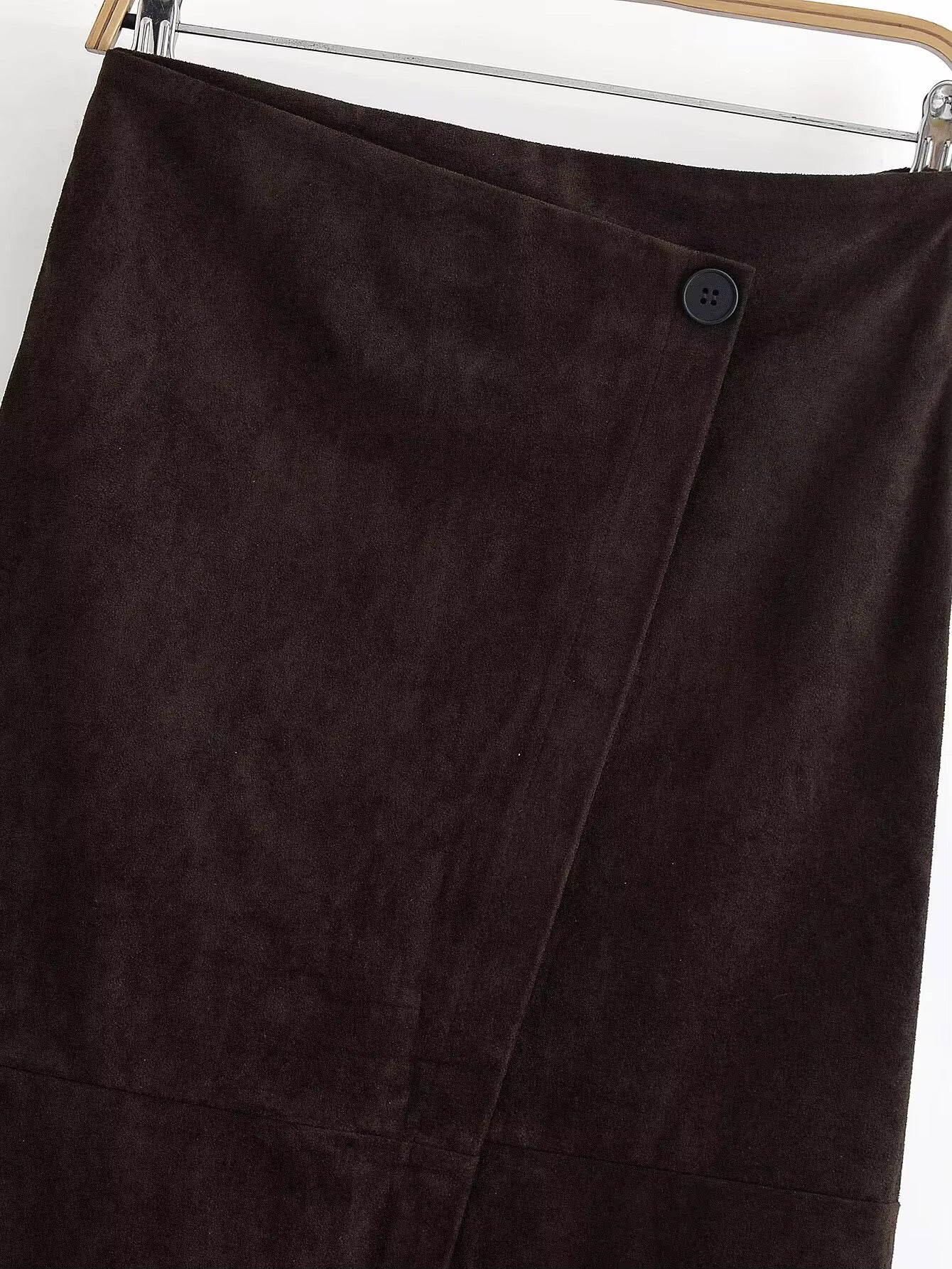 Élodie Suède – Asymmetrischer Damen Wickelrock im Wildleder-Look