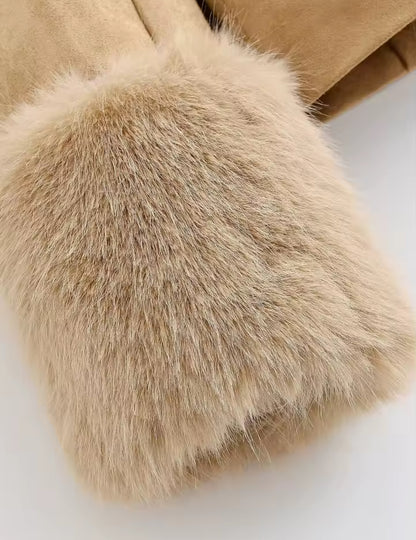 Serena Mantel mit Fellkragen