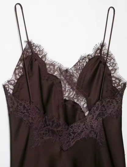 Sally Satin Spitzen Kleid