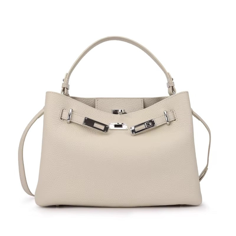 Amélie Rosé – Damen Handtasche aus Echtleder mit Schulterriemen