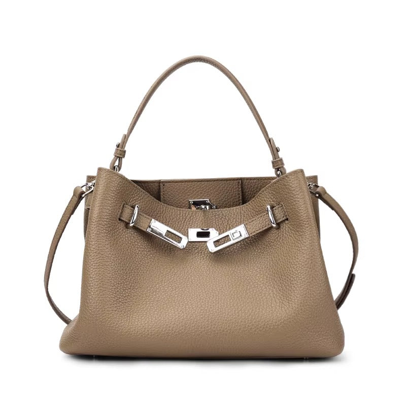 Amélie Rosé – Damen Handtasche aus Echtleder mit Schulterriemen
