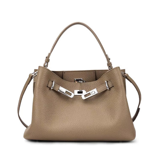 Amélie Rosé – Damen Handtasche aus Echtleder mit Schulterriemen