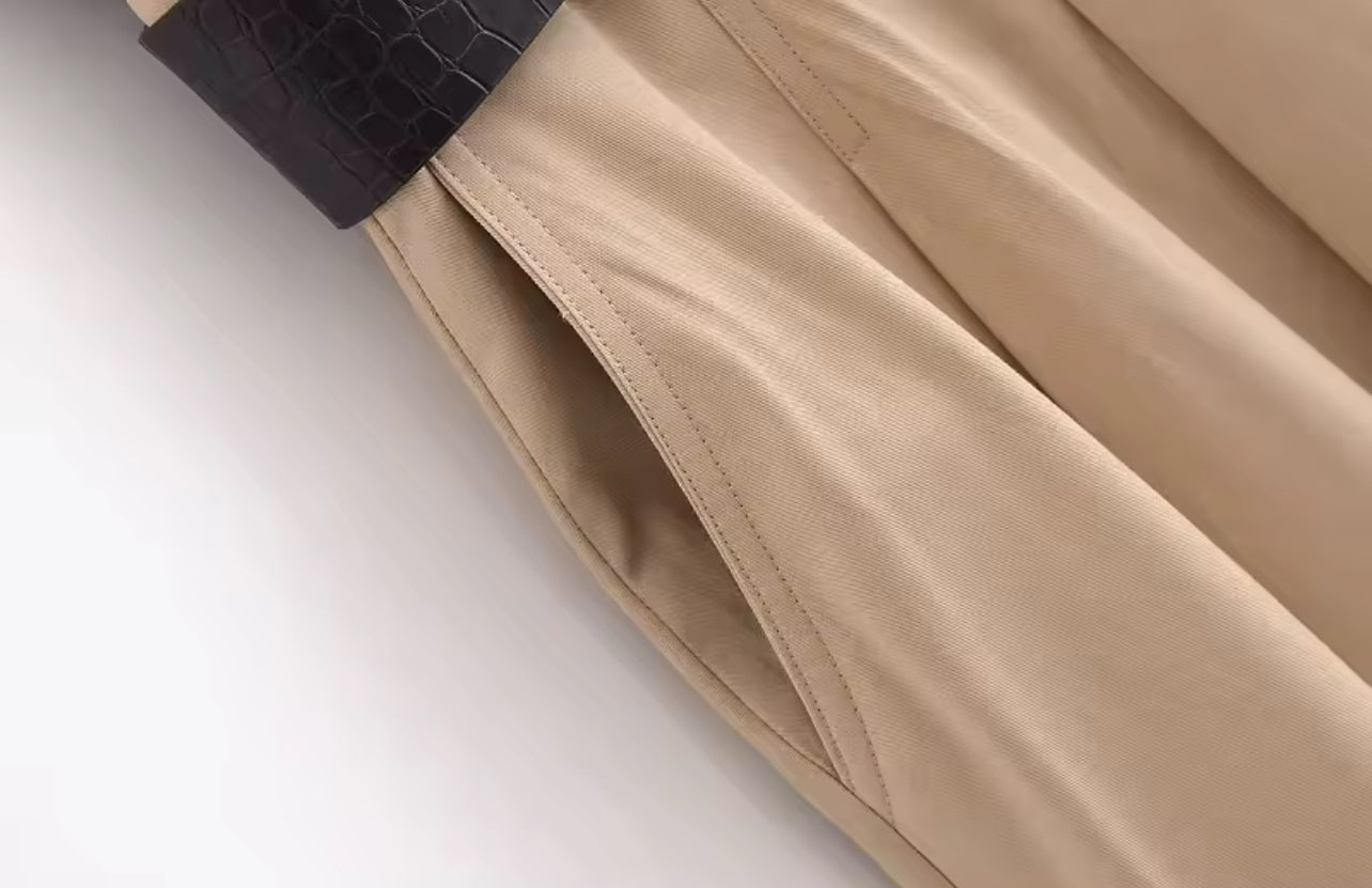 Plissee Midi Kleid mit Gürtel