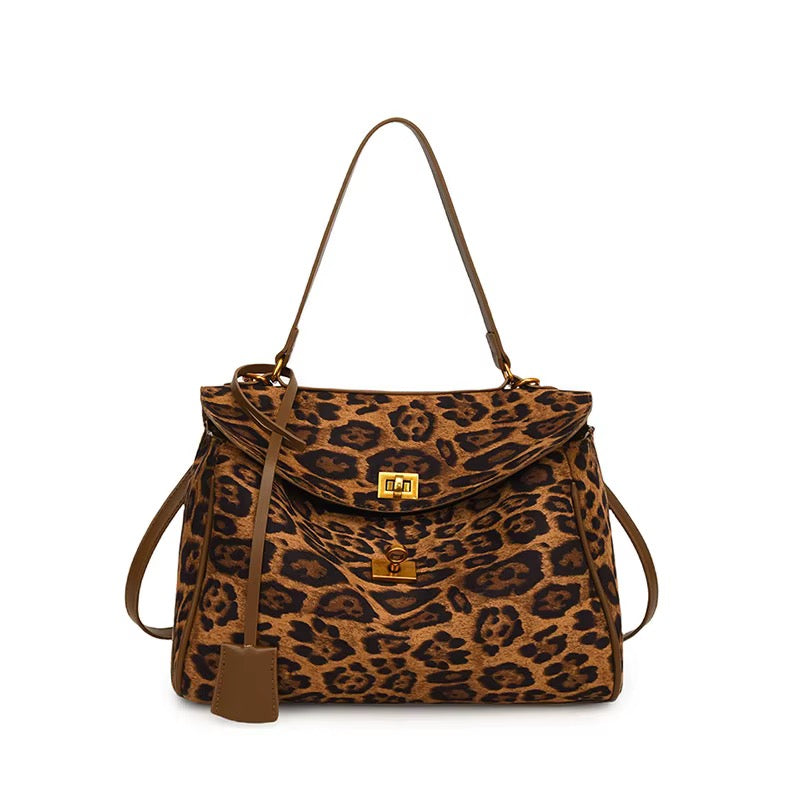 Damen Leopard Handtasche mit Schulterriemen
