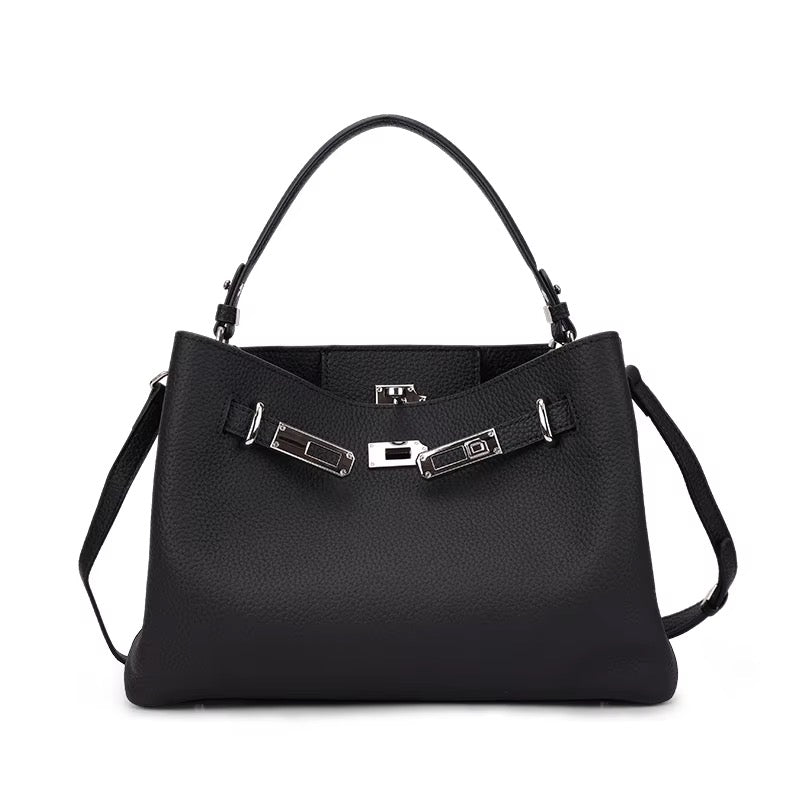 Amélie Rosé – Damen Handtasche aus Echtleder mit Schulterriemen
