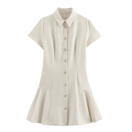 Élise Paris – Damen Hemdkleid Mini Kurzarm
